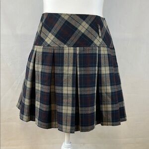 ChouYatou Plaid Pleated Mini Skirt Y2K Academia Preppy Style Women's Size M NWT